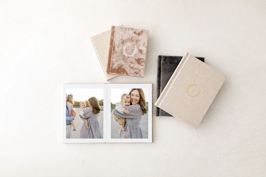 Detail photo of heirloom albums.