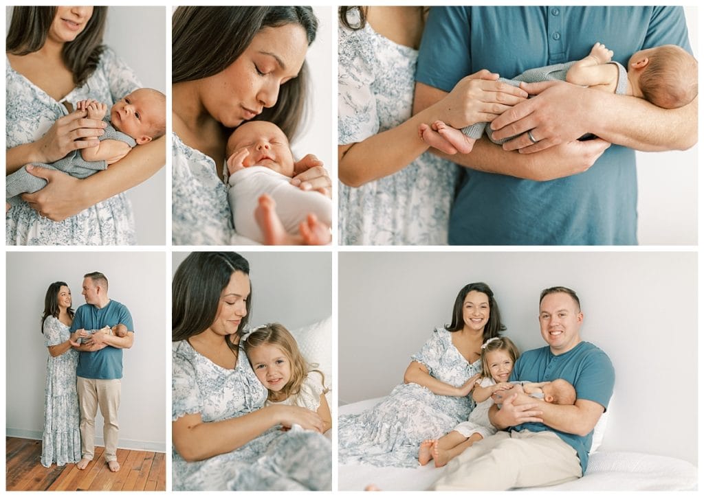 Studio newborn session in Ponte Vedra, Fl. Collage of images