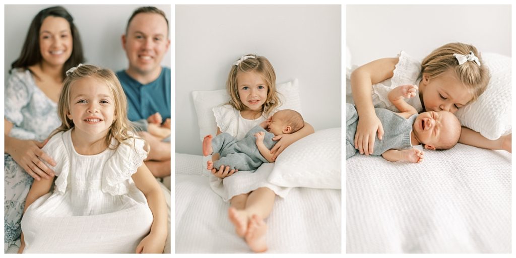 Studio Newborn Session in Jacksonville Florida, collage of images